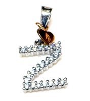 Anhänger Dame ALFABETO in Weißgold Cubic Zirconia Z ZIRC P US/Z 0.90 BR